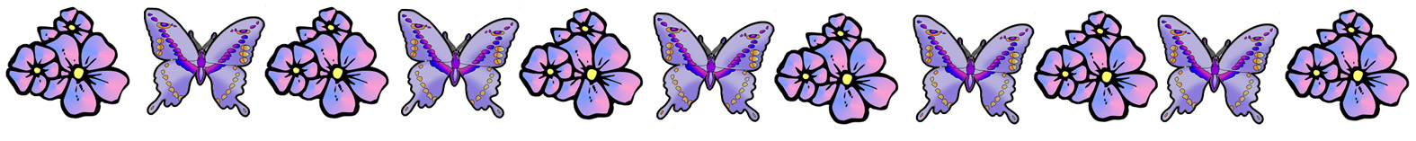 lilac butterfly and flower border