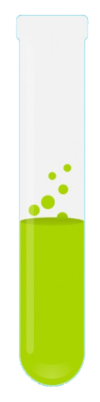 test tube with green liquid