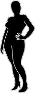 female silhouette of chubby woman