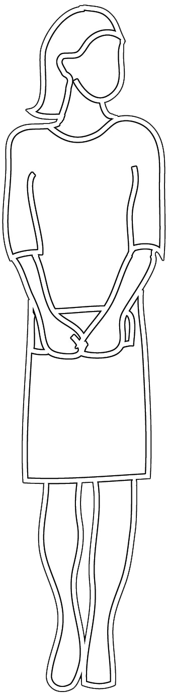 Outline of woman with handbag