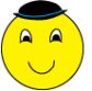 smiley face with hat