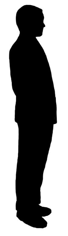 sideway silhouette of man