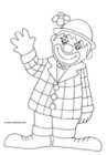 birthday coloring pages clown waving