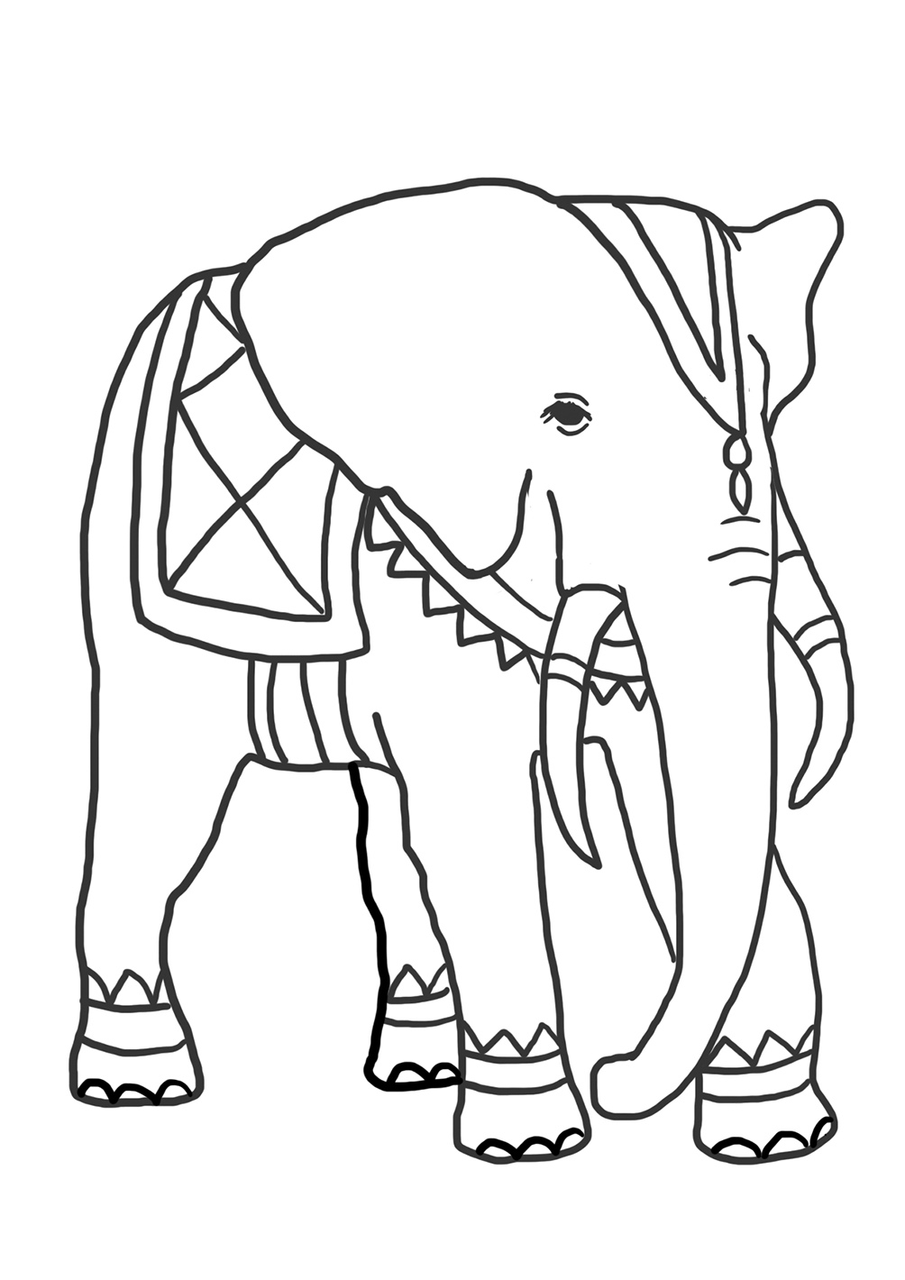 Funny Elephant Coloring Pages