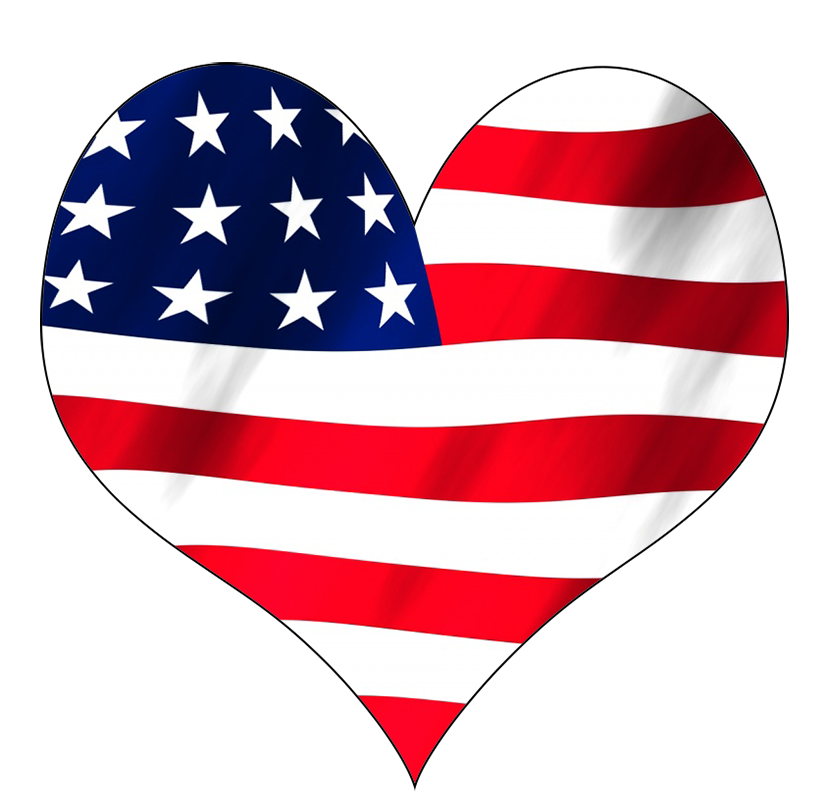 USA flag in a heart