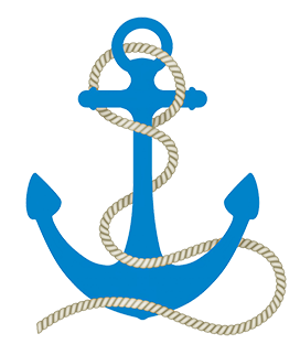 blue anchor clipart with rope