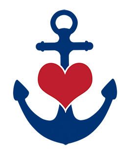 anchor drawing with red heart