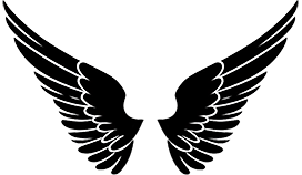 angel wings silhouette black