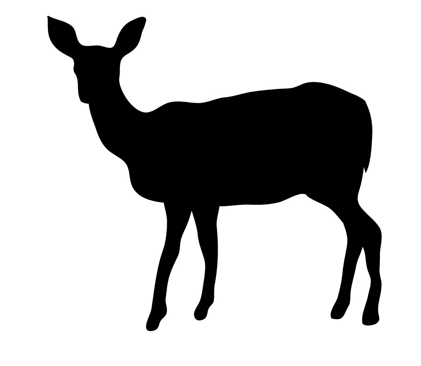 deer silhouette black frontal looking