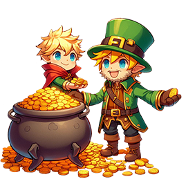 anime style leprechauns at St. Patrick's day