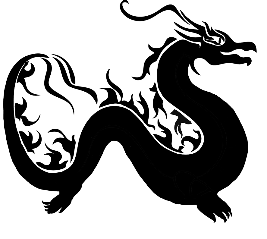 Asian dragon silhouette