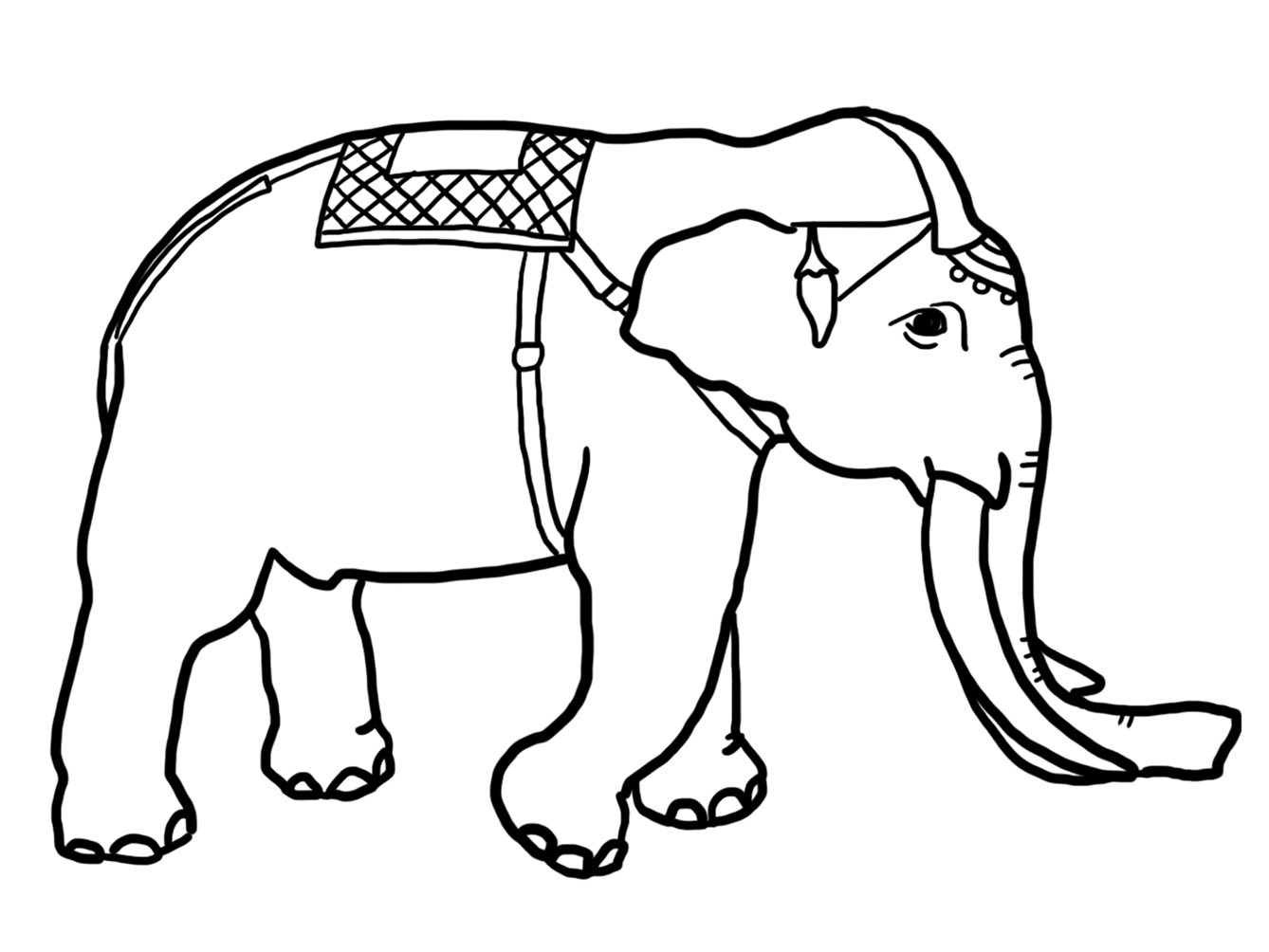 Download Funny Elephant Coloring Pages