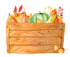 autumn fruits in tree box clipart