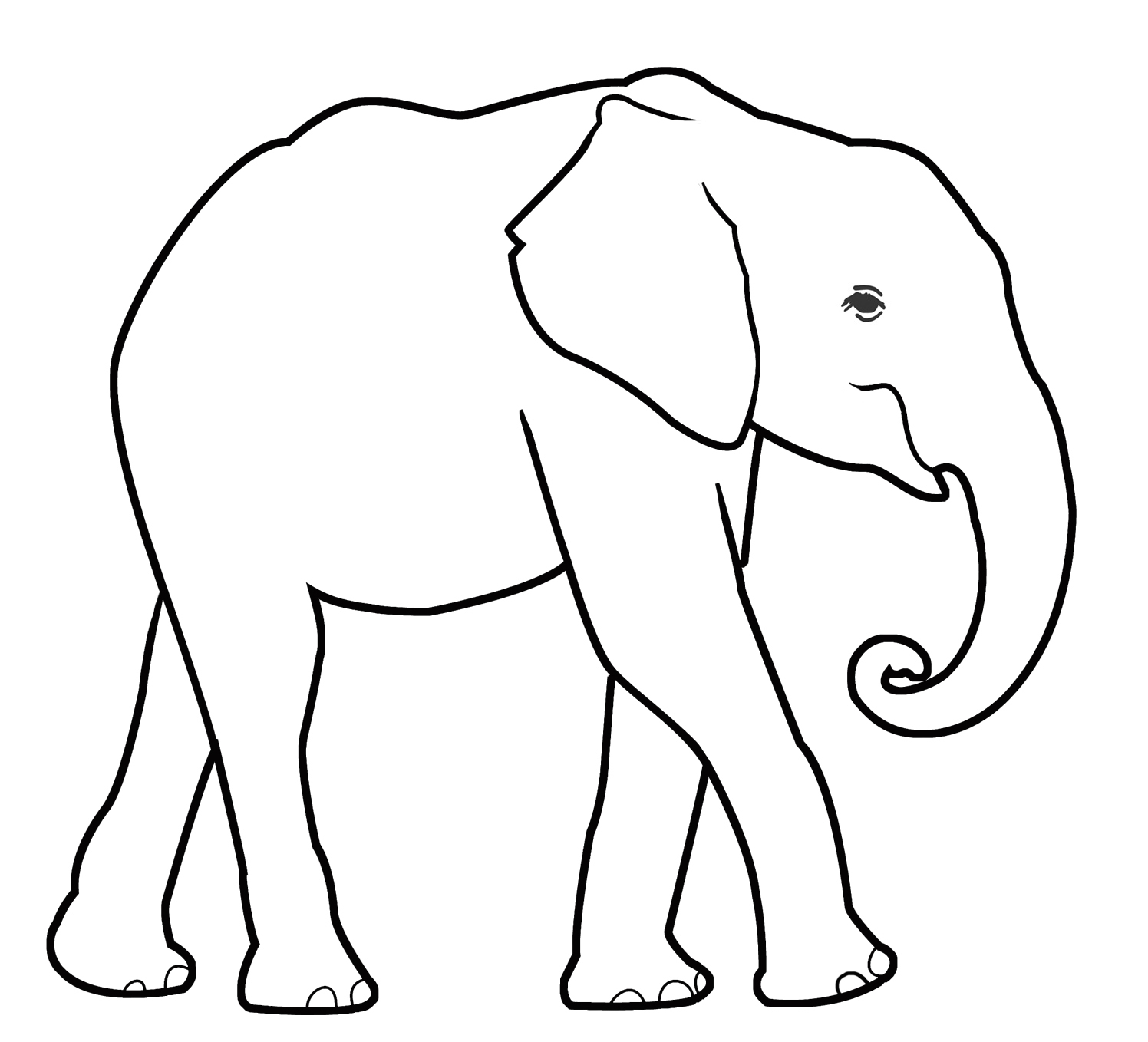 Download Funny Elephant Coloring Pages