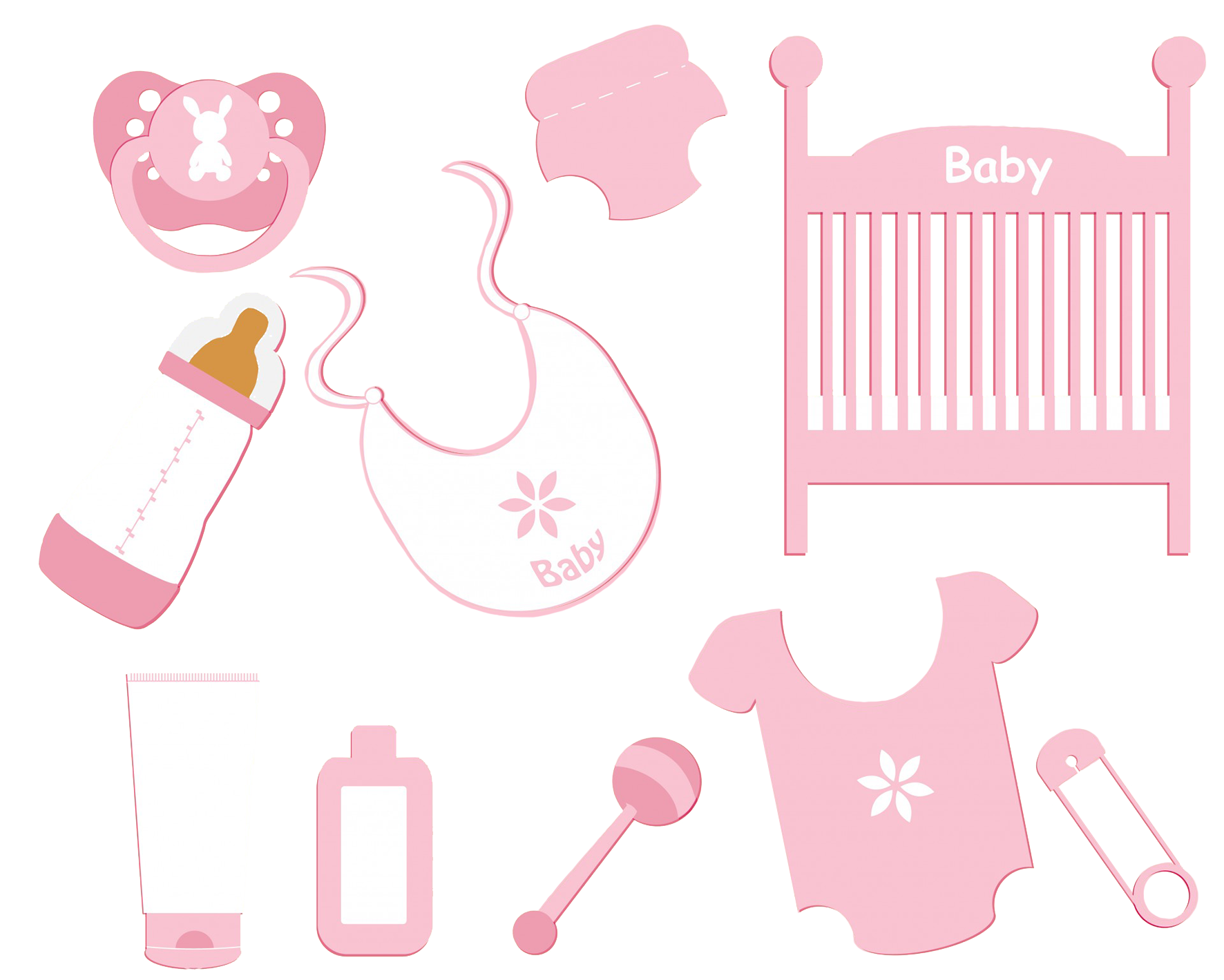 baby girl accessories clipart PNG