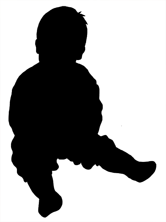silhouette of baby sitting