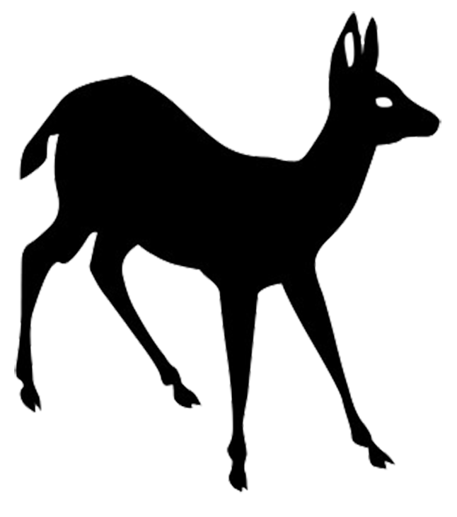 silhouette clipart of young deer