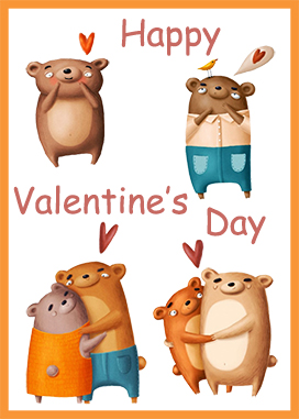 happy Valentine's day bear greeting