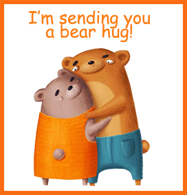 Bear hug greeting for Valentine's day