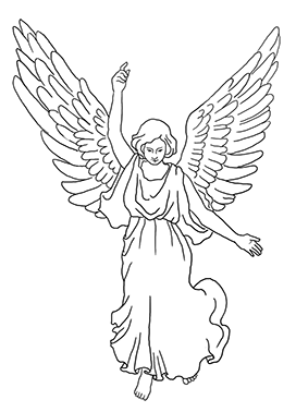 beautiful angel silhouette black outlined
