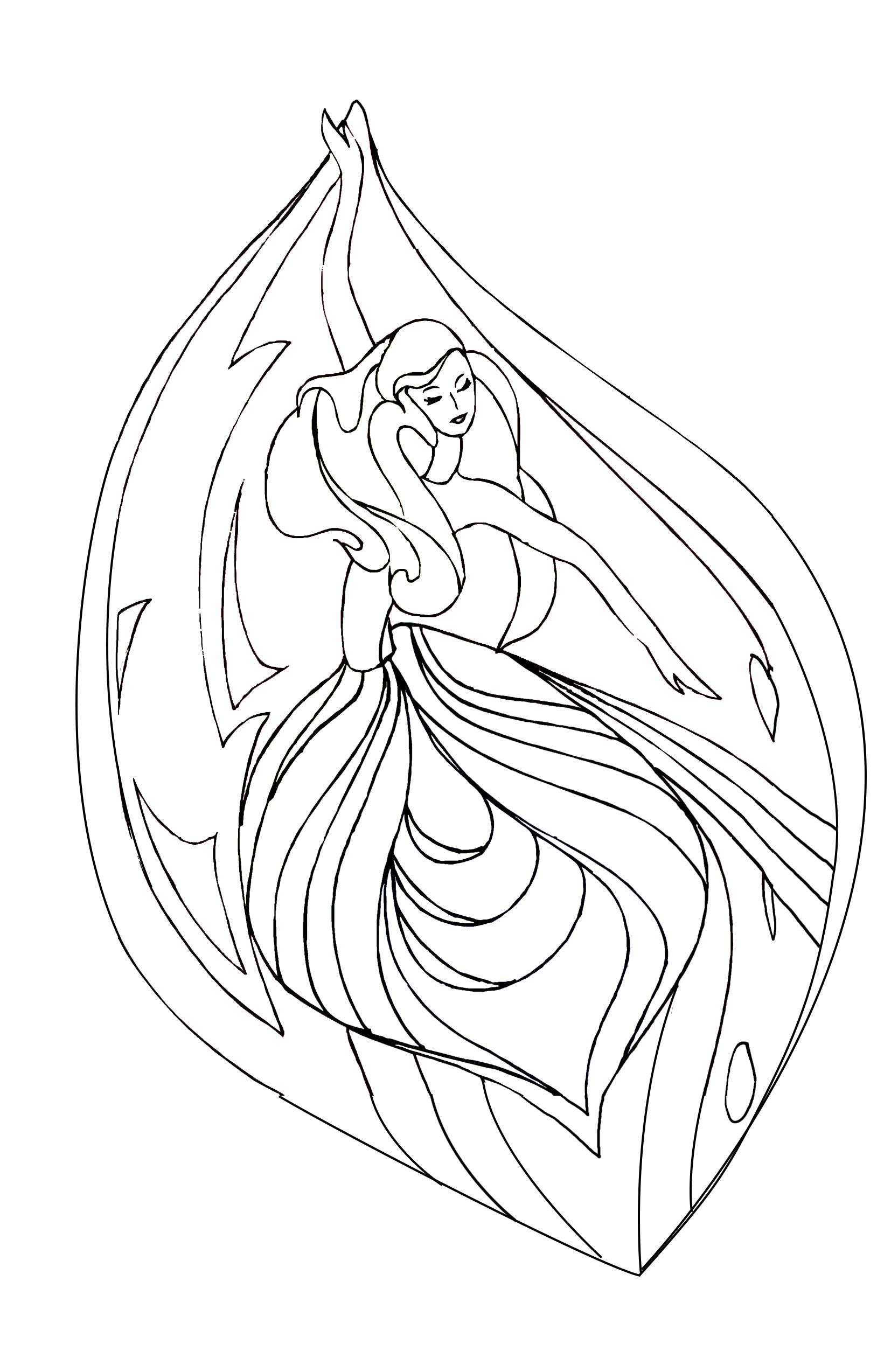 coloring page dancer