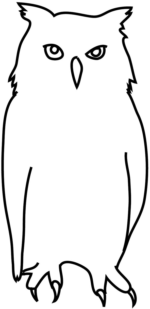 Silhouette drawing of owl