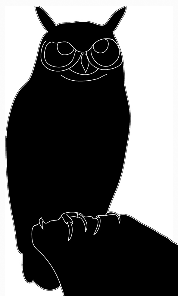 silhouette of Bubo black white