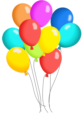 birthday balloons in many colors for birthday