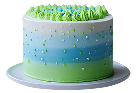 Birthday cake blue green