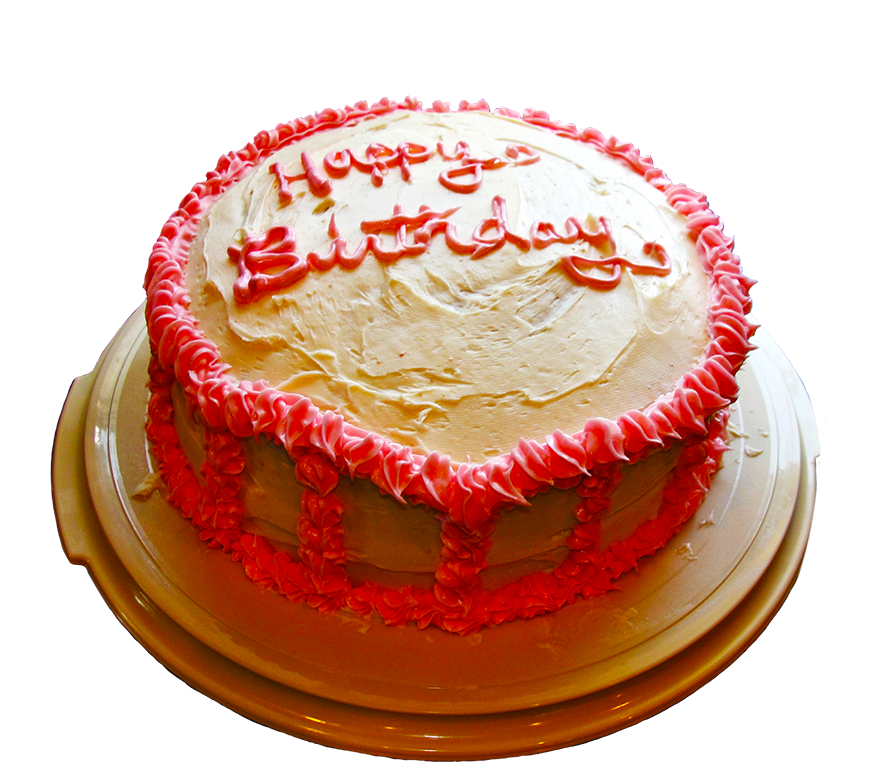 birthday cake with pink decoration