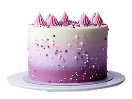 purple birthday cake clipart