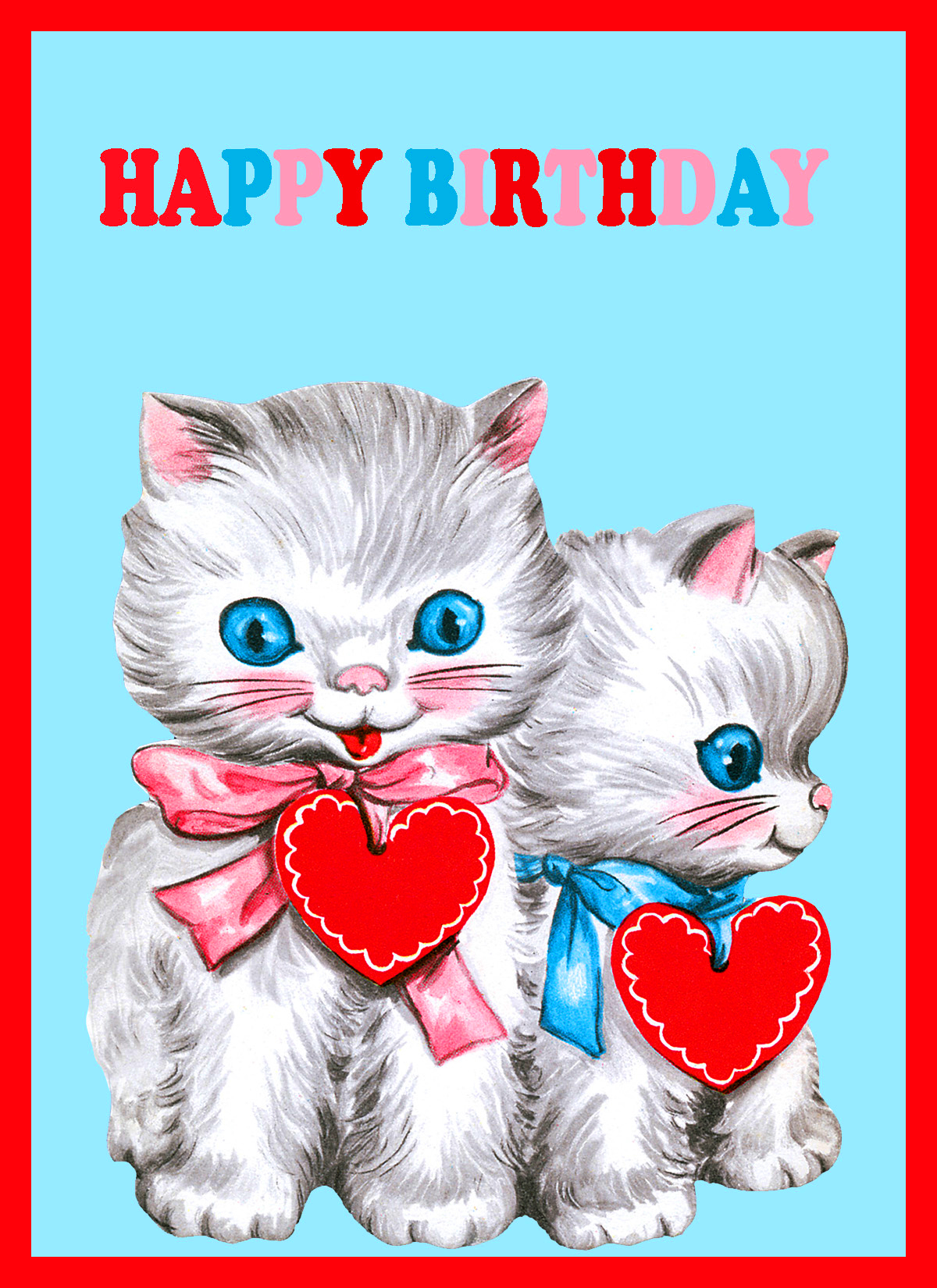 two cute kittens birthday card