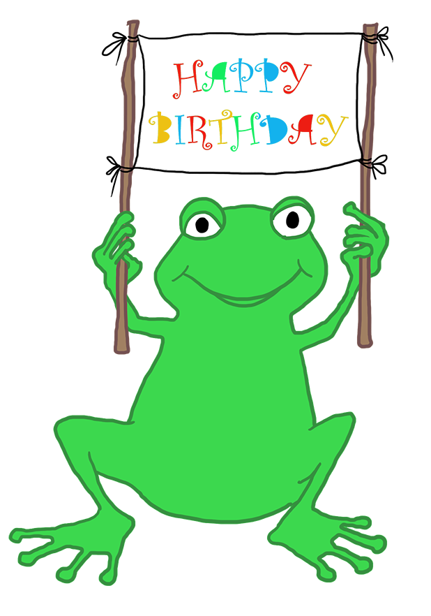 BIRTHDAY frog greeting