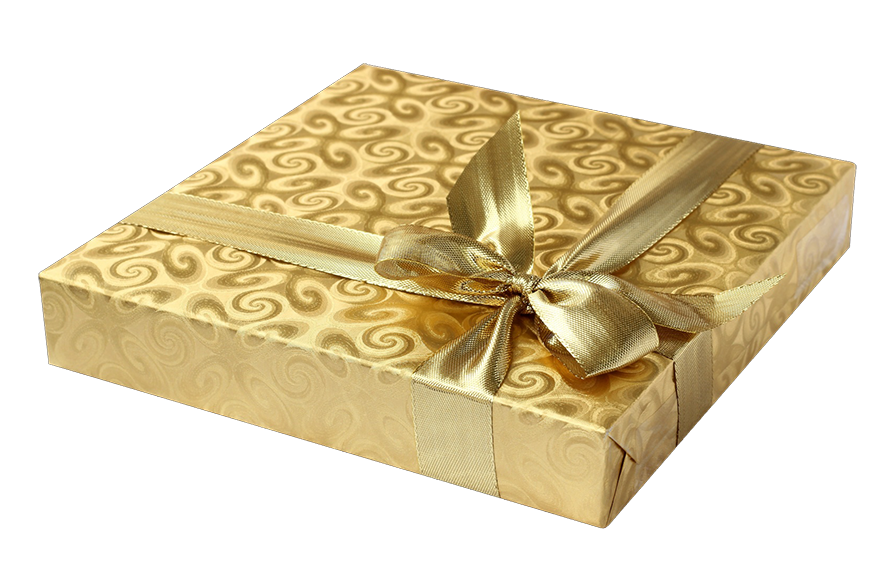 gold gift box clipart