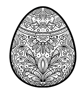 black and white clipart Easter egg