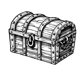 black and white pirate clipart treasure chest