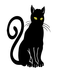 black cat for Halloween clipart