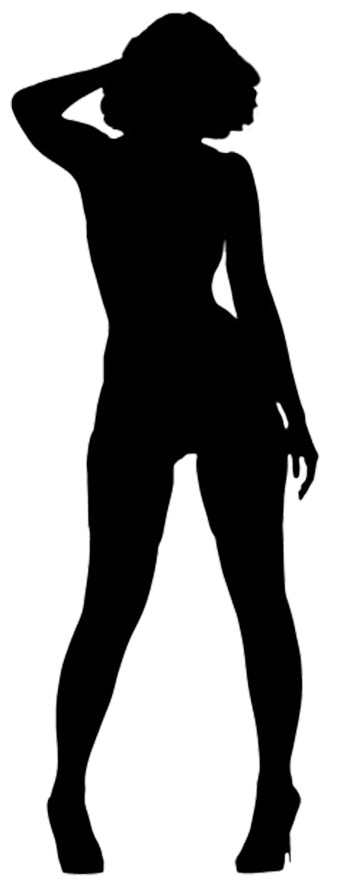 black silhouette of woman standing