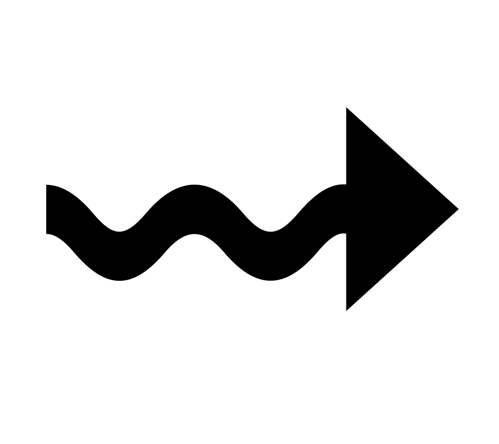 Wavy black arrow symbol PNG