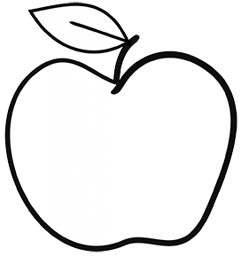 black white apple clipart