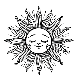 black white sun clipart