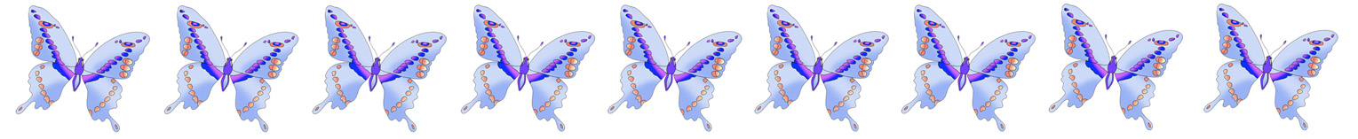blue butterfly border clipart