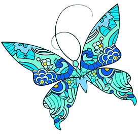 blue decorative butterfly image