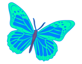 blue green butterfly clipart