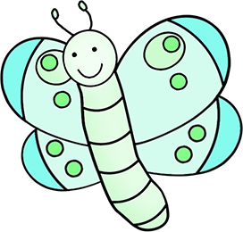 blue green cartoon butterfly