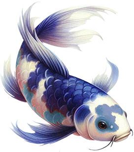 blue Koi fish drawing