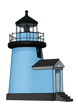 blue lighthouse drawing