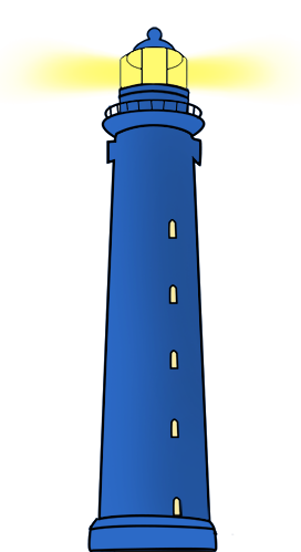 blue lighthouse drawing
