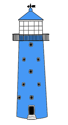 blue lighthouse sketch