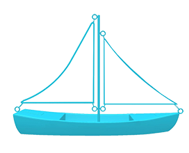 blue sailboat clipart